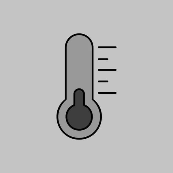 Thermomètre Vecteur Échelle Gris Icône Signe Météorologique Symbole Graphique Pour — Image vectorielle