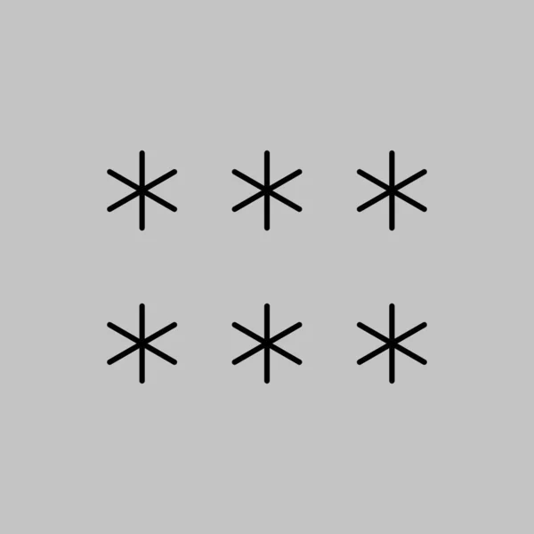Значок Вектора Серого Снежинки Снежинки Метеорологический Знак Графический Символ Путешествий — стоковый вектор