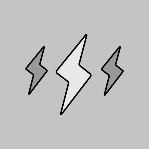 Дощовий Шторм Блискавка Вектор Сірого Кольору Значок Метеорологічний Знак Символ — стоковий вектор