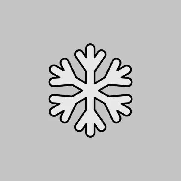 スノーフレークベクトルグレースケールアイコン 気象記号 天気ウェブサイトやアプリのデザイン アプリ Uiのためのグラフシンボル ロイヤリティフリーのストックイラスト