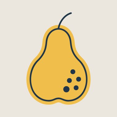Pear vector icon. Graph symbol for food and drinks web site, apps design, mobile apps and print media, logo, UI