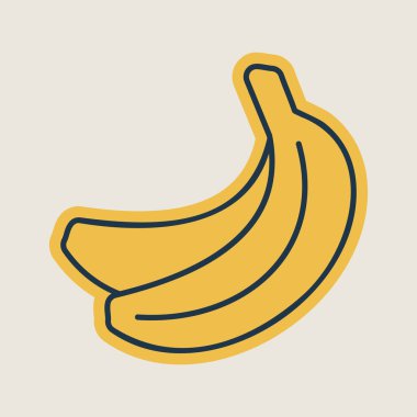 Banana vector icon. Graph symbol for food and drinks web site, apps design, mobile apps and print media, logo, UI clipart