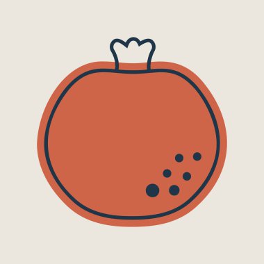 Garnet, Pomegranate vector icon. Graph symbol for food and drinks web site, apps design, mobile apps and print media, logo, UI
