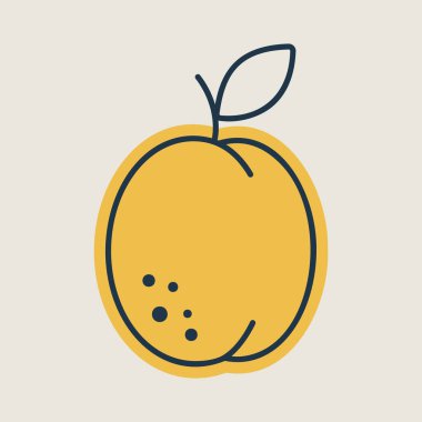 Apricot vector icon. Graph symbol for food and drinks web site, apps design, mobile apps and print media, logo, UI