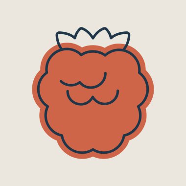 Raspberry, blackberry vector icon. Graph symbol for food and drinks web site, apps design, mobile apps and print media, logo, UI