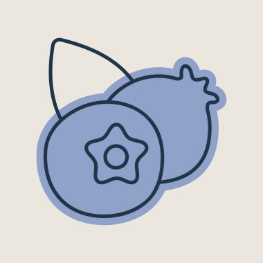 Forest berry sign. Blueberry vector icon. Graph symbol for food and drinks web site, apps design, mobile apps and print media, logo, UI