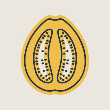 Guava tropical fruit vector icon. Graph symbol for food and drinks web site, apps design, mobile apps and print media, logo, UI