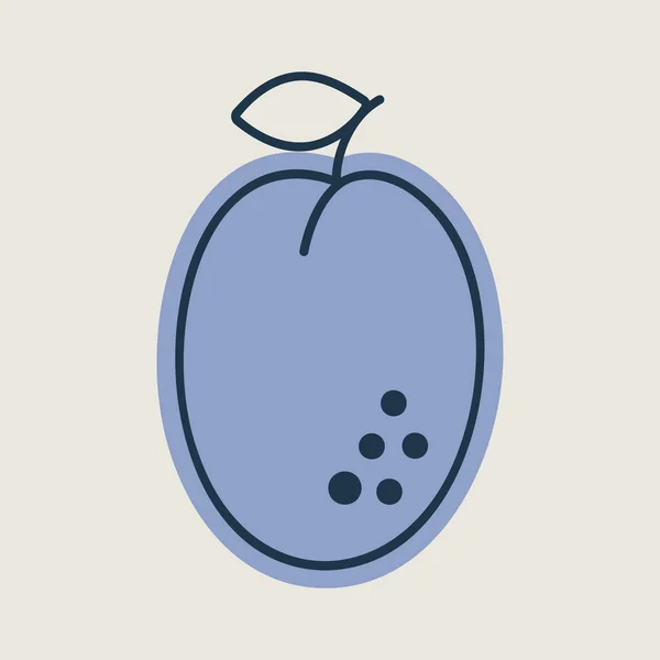 Plum Leaf Vector Icon Graph Symbol Food Drinks Web Site — ストックベクタ
