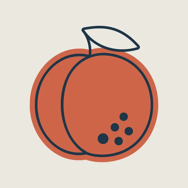 Піктограма Векторного Персика Символ Графіку Веб Сайту Їжі Напоїв Дизайн — стоковий вектор