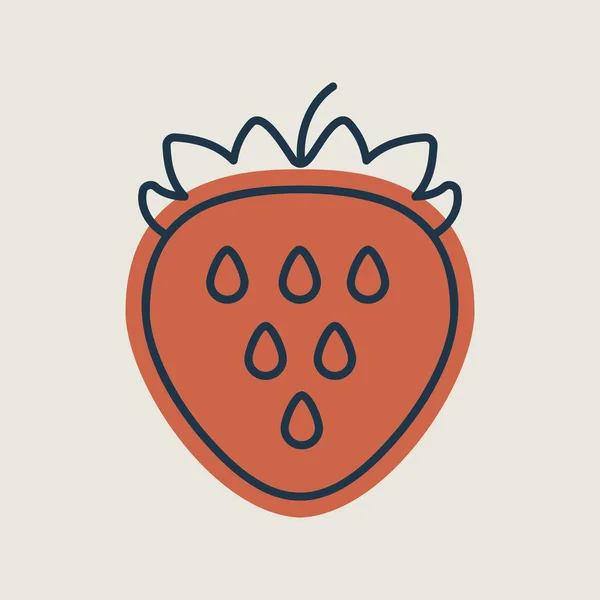 Strawberry Vector Icon Graph Symbol Food Drinks Web Site Apps — Wektor stockowy