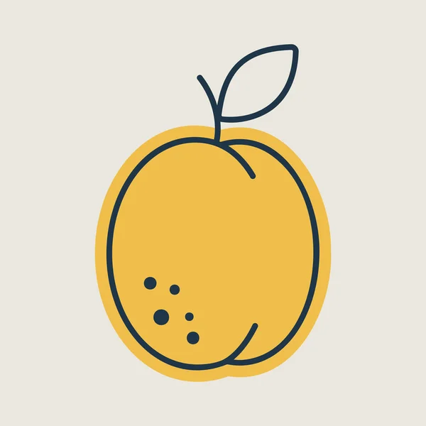 Apricot Vector Icon Graph Symbol Food Drinks Web Site Apps — Stockvektor