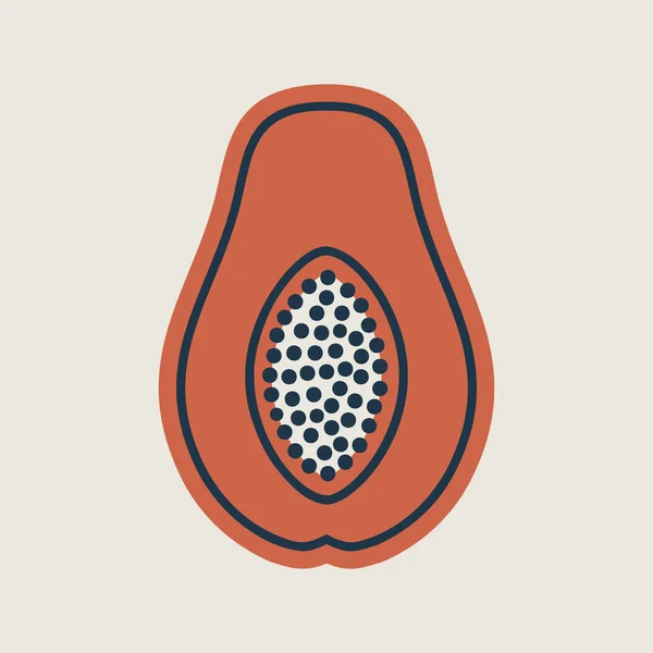 Papaya Tropical Fruit Vector Icon Graph Symbol Food Drinks Web — Vettoriale Stock