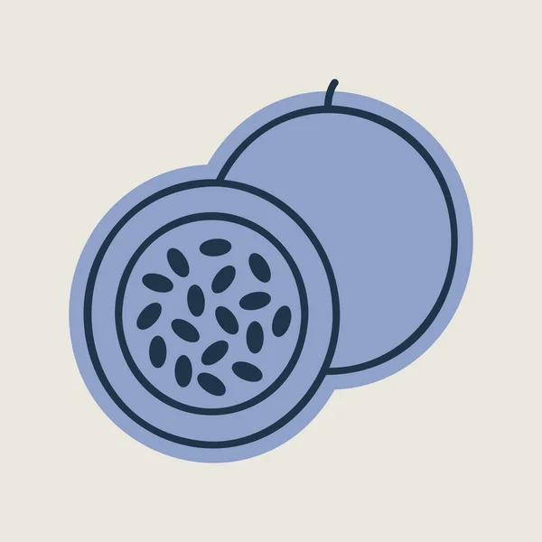 Passion Fruit Maracuya Vector Icon Graph Symbol Food Drinks Web — Stock vektor