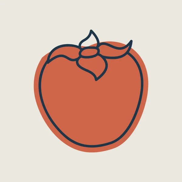 Persimmon Kaki Sharon Fruit Vector Icon Graph Symbol Food Drinks — Wektor stockowy