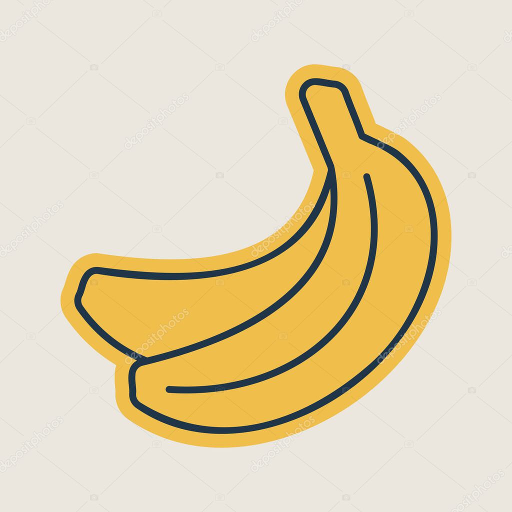 Banana vector icon. Graph symbol for food and drinks web site, apps design, mobile apps and print media, logo, UI