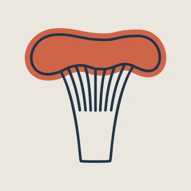 Mantar chanterelle tasarım vektör simgesini izole etti. Sebze işareti. Gıda ve içecek web sitesi için grafik sembolü, uygulama tasarımı, mobil uygulamalar ve yazdırma ortamı, logo, UI