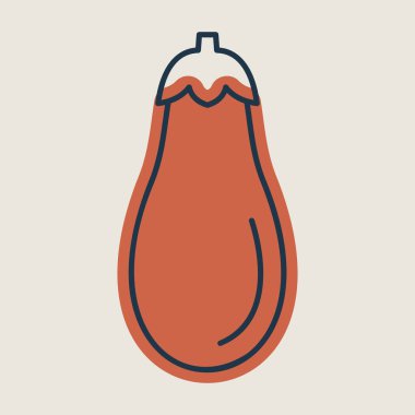 Patlıcan izole vektör simgesi. Sebze işareti. Gıda ve içecek web sitesi için grafik sembolü, uygulama tasarımı, mobil uygulamalar ve yazdırma ortamı, logo, UI