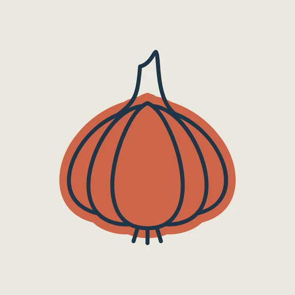 Garlic Bulb Allium Sativum Isolated Design Vector Icon Vegetable Sign — Stock Vector