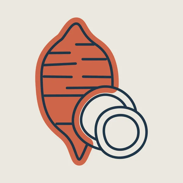 Сладкий Картофель Изолированный Векторный Значок Овощной Знак Графический Символ Пищевых — стоковый вектор