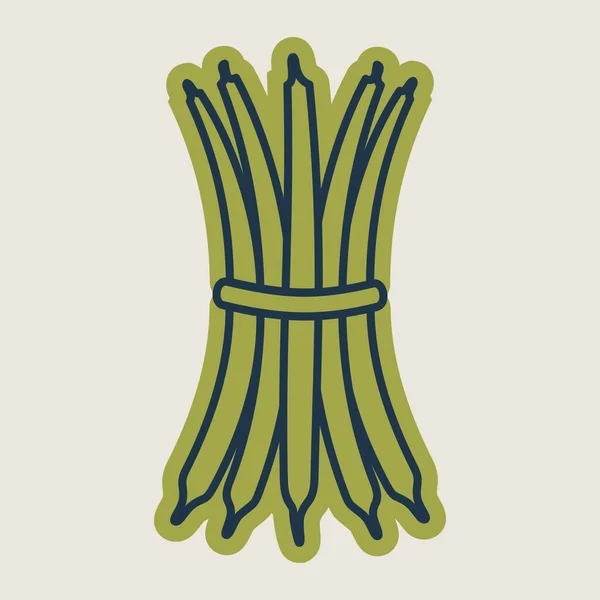 Зелена Квасоля Язала Сніп Ізольований Векторний Значок Овочевий Знак Символ — стоковий вектор