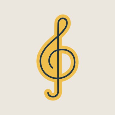 Üçlü anahtar vektör izole simgesi. Müzik işareti. Müzik ve ses web sitesi için grafik sembolü ve uygulama tasarımı, logo, uygulama, UI