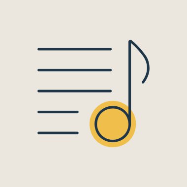Müzik listesi vektörü izole edilmiş simge. Müzikal not ve liste. Müzik ve ses web sitesi için grafik sembolü ve uygulama tasarımı, logo, uygulama, UI