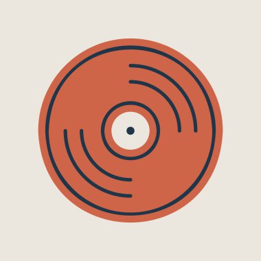 Vinil kayıt, lp rekor vektör izole simgesi. Müzik işareti. Müzik ve ses web sitesi için grafik sembolü ve uygulama tasarımı, logo, uygulama, UI
