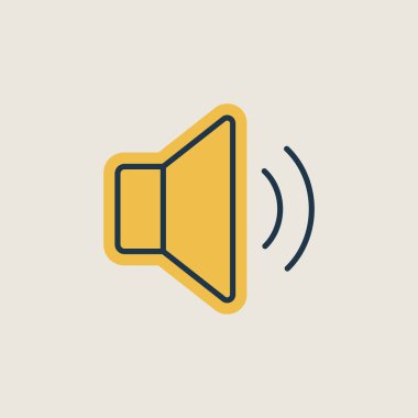 Orta ses müzik vektör simgesi. Müzik ve ses web sitesi için grafik sembolü ve uygulama tasarımı, logo, uygulama, UI