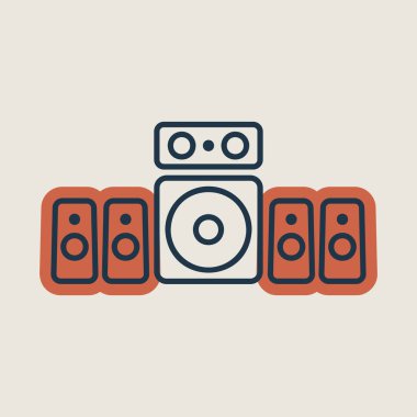 5.1 ses sistemi vektörü izole edilmiş simge. Müzik ve ses web sitesi için grafik sembolü ve uygulama tasarımı, logo, uygulama, UI