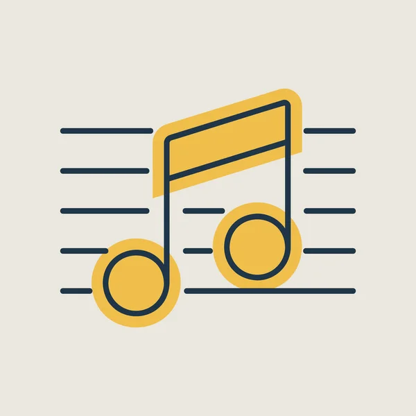 Stave Music Notes Vector Isolated Icon Melody Classical Music Sound — Image vectorielle