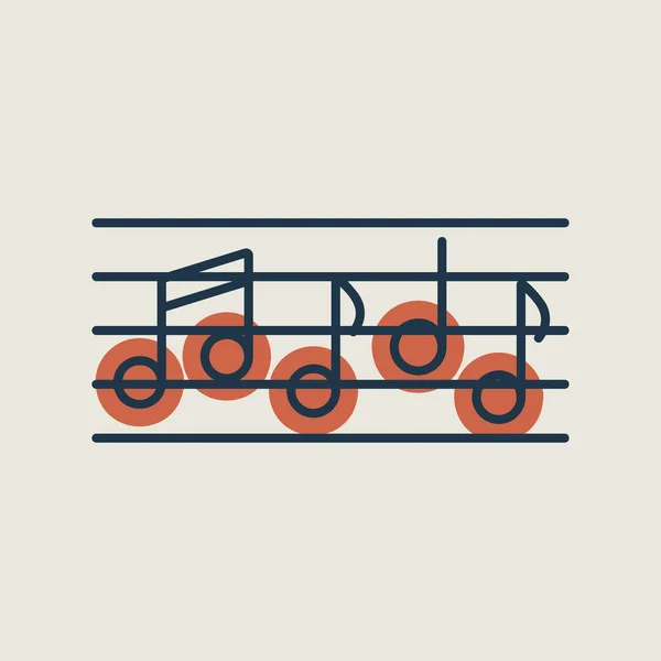 Stave Notas Música Vector Aislado Icono Melodía Música Clásica Diseño — Archivo Imágenes Vectoriales