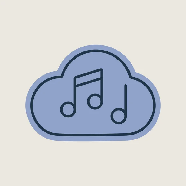 Music Note Cloud Sound Vector Isolated Icon Music Sign Graph — Image vectorielle