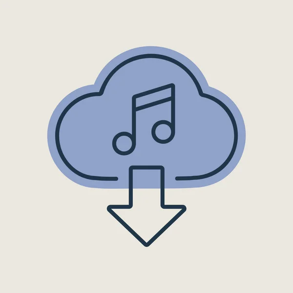 Cloud Download Music Vector Icon Music Sign Graph Symbol Music — Image vectorielle
