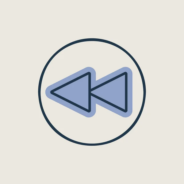 Play Previous Track Button Vector Flat Isolated Icon Graph Symbol — Archivo Imágenes Vectoriales