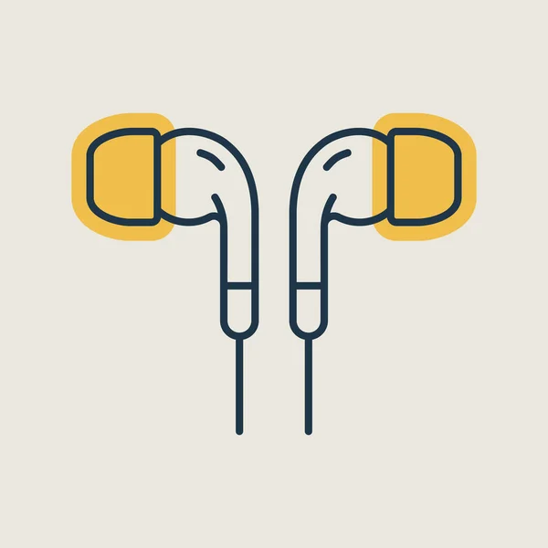 Вушні Навушники Векторна Піктограма Музичний Знак Символ Графіку Дизайну Музичного — стоковий вектор