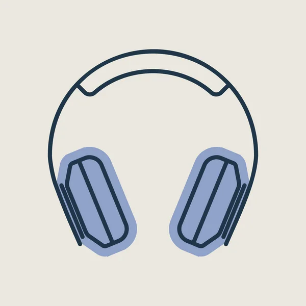 Über Ohr Kopfhörer Vektorisieren Isoliertes Symbol Grafik Symbol Für Musik — Stockvektor