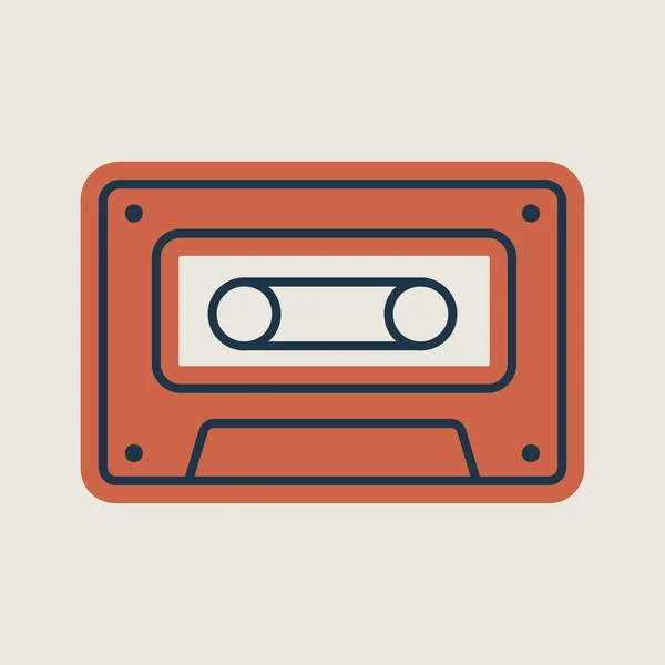 Audio Cassette Vector Geïsoleerd Pictogram Muziekbord Grafiek Symbool Voor Muziek — Stockvector