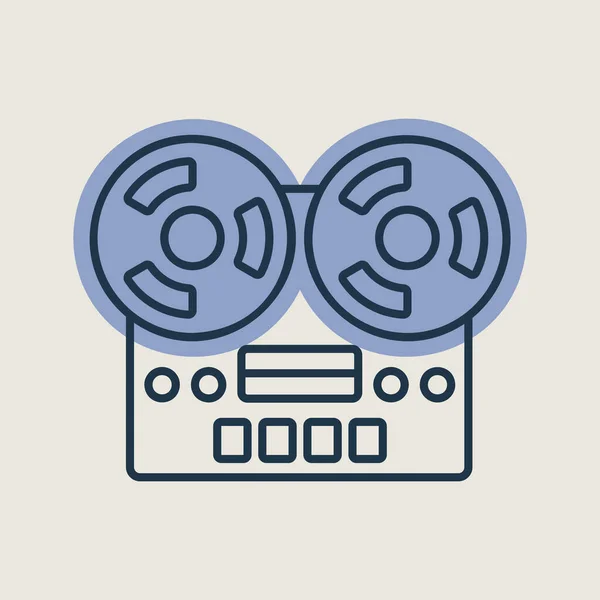 Nostalgic Vintage Bobbin Tape Player Recorder Device Vector Isolated Icon — 图库矢量图片