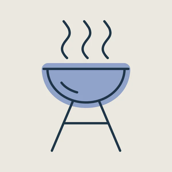 Grill Bbq Barbecue Vettore Icona Isolata Simbolo Grafico Progettazione Siti — Vettoriale Stock