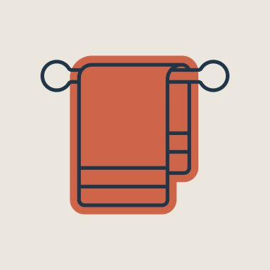 Havlu kanca vektör ikonu izole. Otel tabelası. Seyahat ve turizm web sitesi ve uygulama tasarımı, logo, uygulama, UI için grafik sembolü