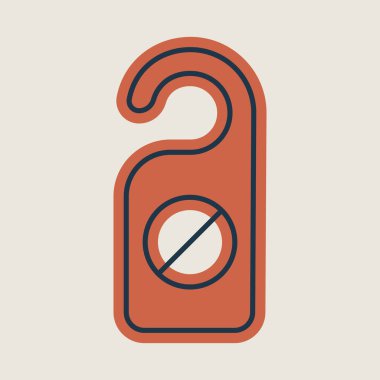 İzole edilmiş işaret vektörü simgesini bozmayın. Kırmızı otel kapısı uyarı mesajları. Seyahat ve turizm web sitesi ve uygulama tasarımı, logo, uygulama, UI için grafik sembolü