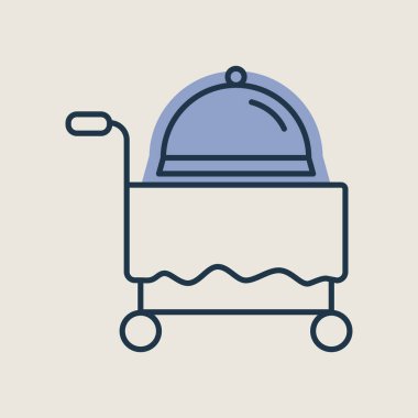 Otel odası servis vektörü ikonu izole etti. Seyahat ve turizm web sitesi ve uygulama tasarımı, logo, uygulama, UI için grafik sembolü