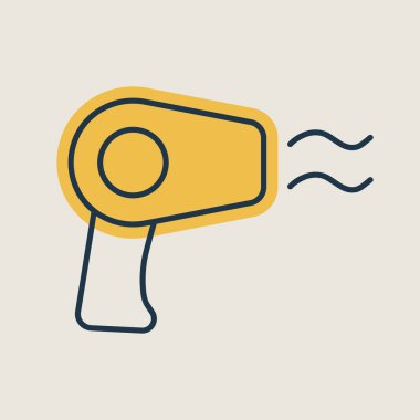 Saç kurutma makinesi düz vektör izole ikonu. Ev elektriği web sitesi ve uygulama tasarımı, logo, uygulama, UI için grafik sembolü