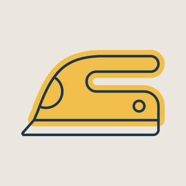 Buhar demiri düz vektör izole ikonu. Ev elektriği web sitesi ve uygulama tasarımı, logo, uygulama, UI için grafik sembolü