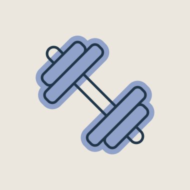 Dumbbell düz vektör izole ikonu. Spor web sitesi ve uygulama tasarımı, logo, uygulama, UI için grafik sembolü