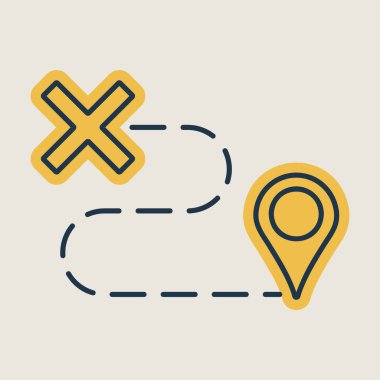 Yönlendirme vektörü izole edilmiş simgesi. Navigasyon işareti. Seyahat ve turizm web sitesi ve uygulama tasarımı, logo, uygulama, UI için grafik sembolü