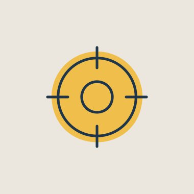 Hedef hedef hedef vektör izole ikonu. Navigasyon işareti. Seyahat ve turizm web sitesi ve uygulama tasarımı, logo, uygulama, UI için grafik sembolü