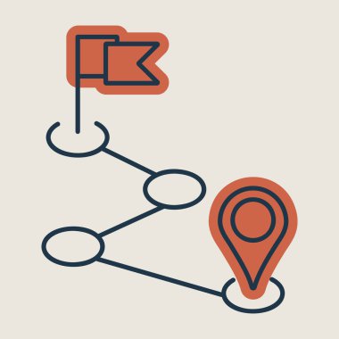 Yönlendirme vektörü izole edilmiş simgesi. Navigasyon işareti. Seyahat ve turizm web sitesi ve uygulama tasarımı, logo, uygulama, UI için grafik sembolü