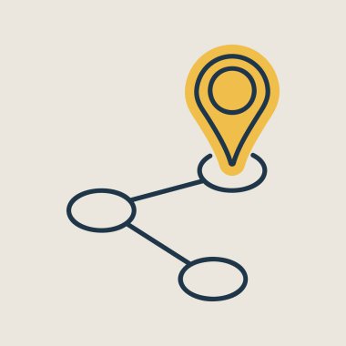 Yönlendirme vektörü izole edilmiş simgesi. Navigasyon işareti. Seyahat ve turizm web sitesi ve uygulama tasarımı, logo, uygulama, UI için grafik sembolü