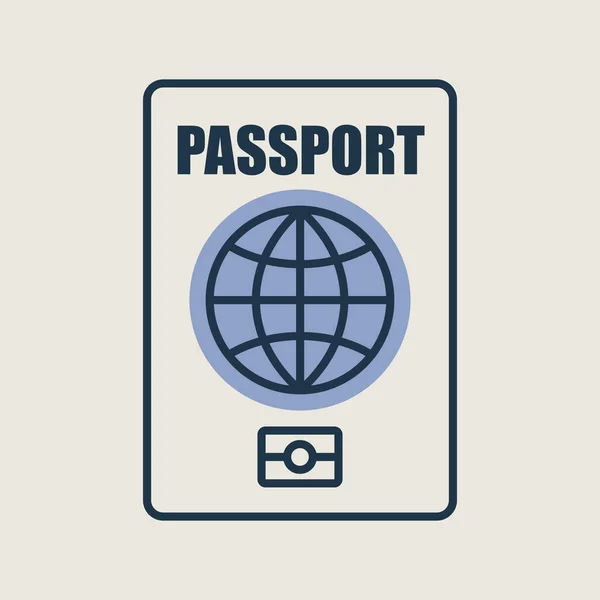 Icono Vector Pasaporte Símbolo Identificación Símbolo Gráfico Para Viajes Turismo — Archivo Imágenes Vectoriales